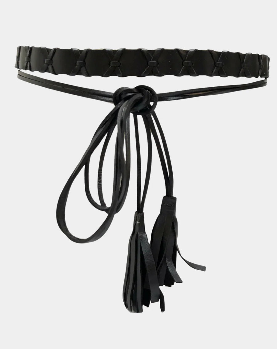 Ada Belts Aztec Belt - Black - handcrafted leather belt