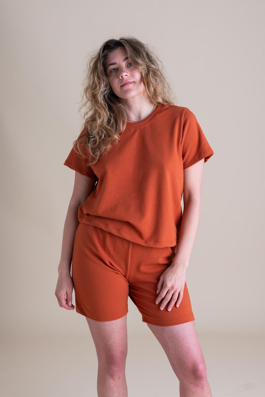 Conscious Clothing Liza Tee in Persimmon - plus size tee, product view