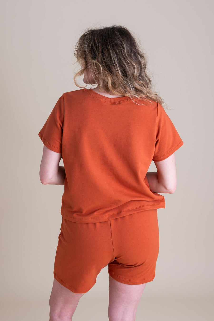 Conscious Clothing Liza Tee in Persimmon - plus size tee, product view