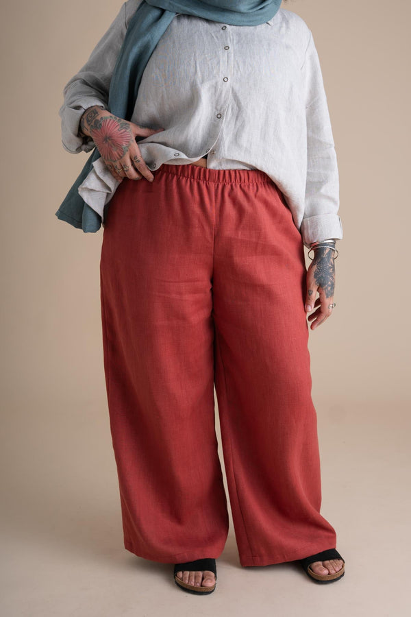 Conscious Clothing Elaina Pants in Paprika - plus size pant, product view