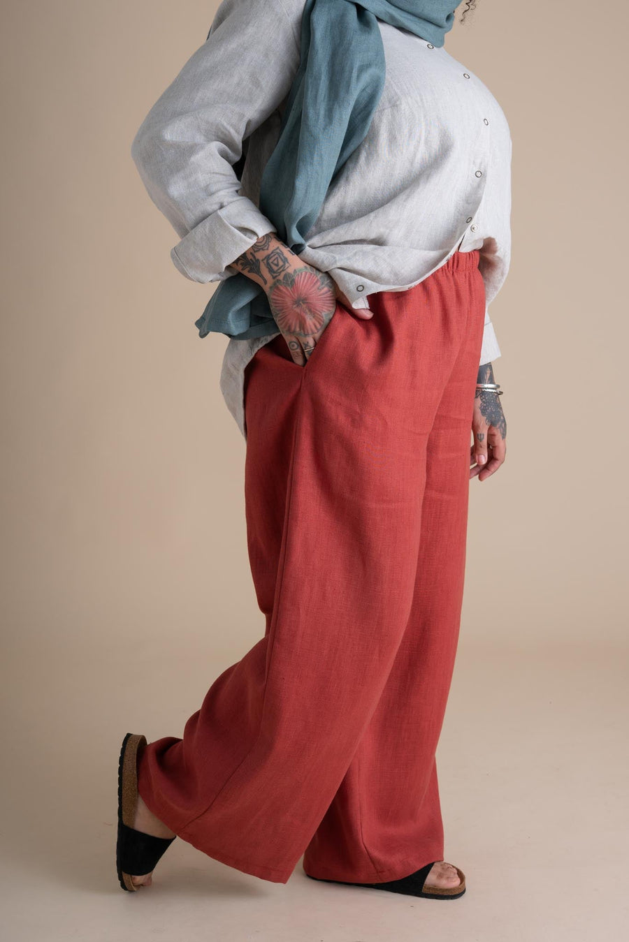 Conscious Clothing Elaina Pants in Paprika - plus size pant, product view