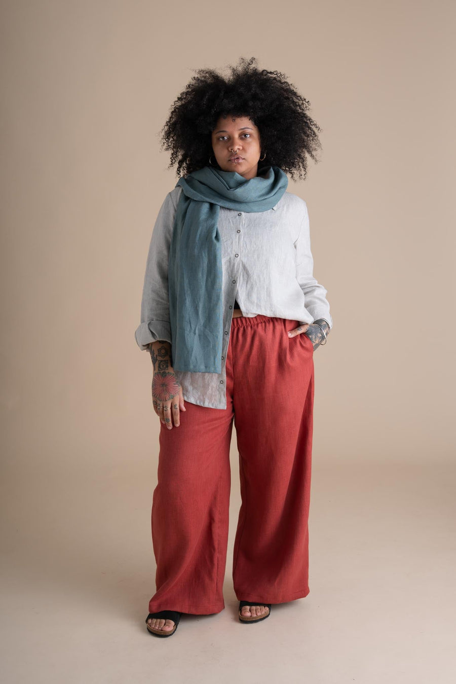 Conscious Clothing Elaina Pants in Paprika - plus size pant, product view