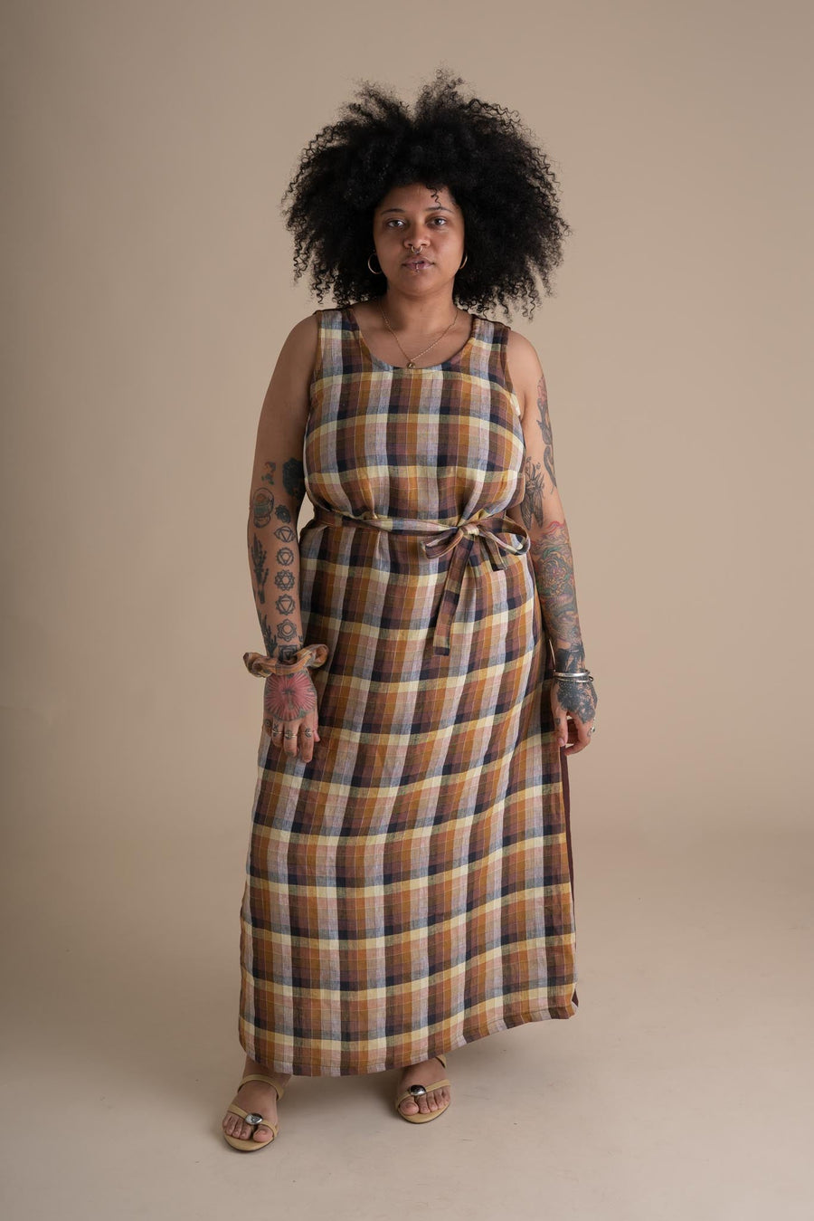 Conscious Clothing Rise Dress in Sundew - plus size dress, product view