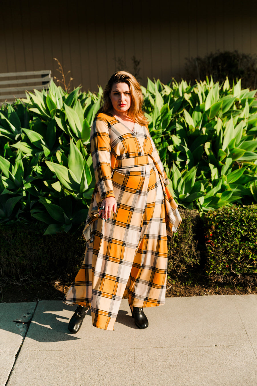 Bohémienne Kimono Robe in “Yellow Plaid”