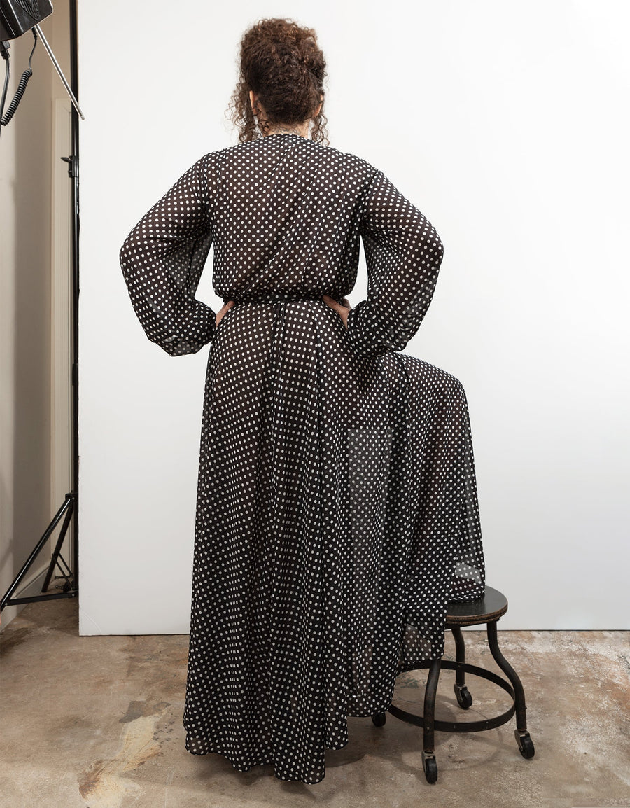 Baacal The Maxi Wrap Dress in New Polka Dot - plus size dress, product view
