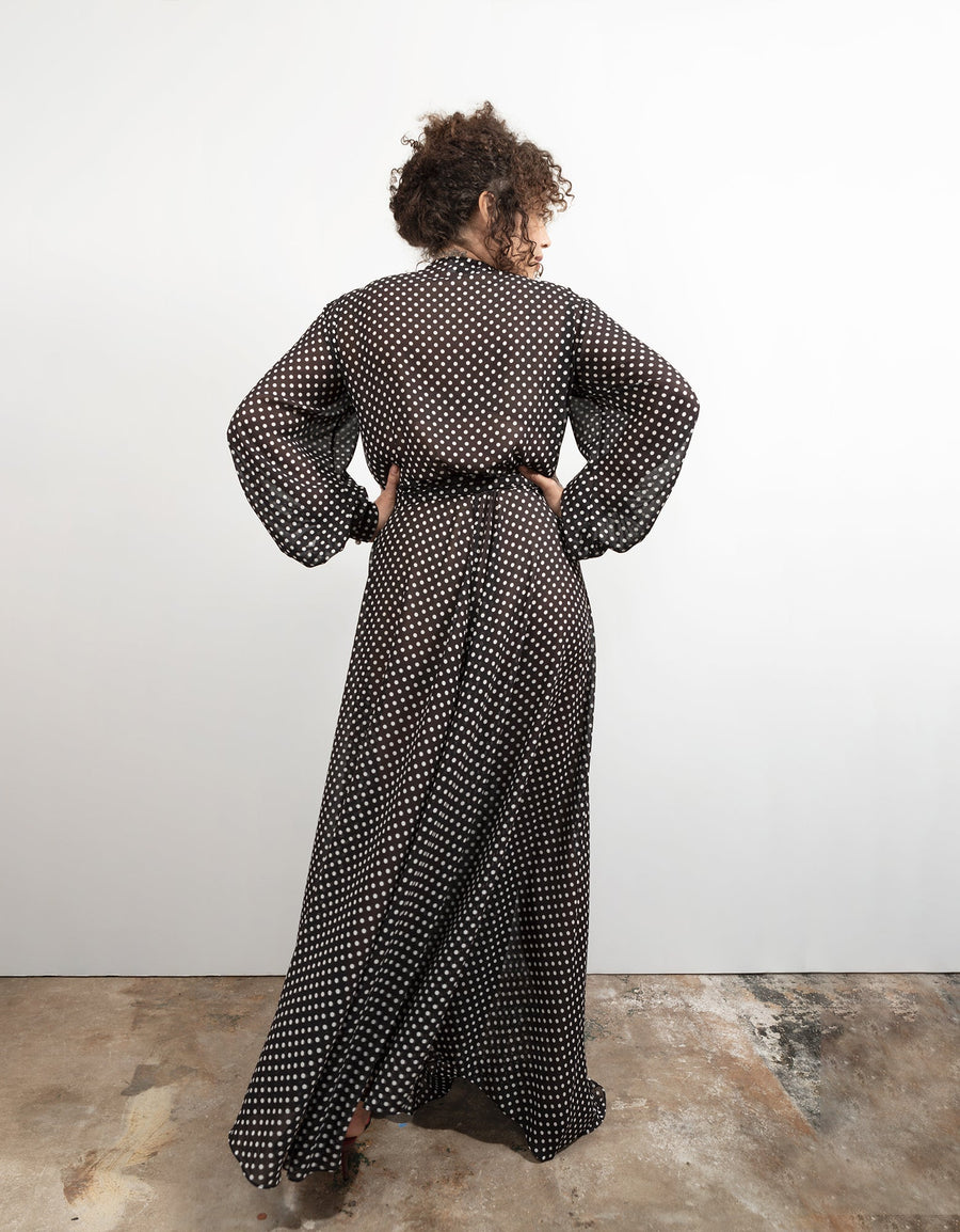 Baacal The Maxi Wrap Dress in New Polka Dot - plus size dress, product view