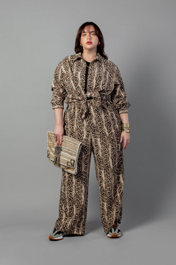 Baacal Riley Wide Pajama Style Pant in Leopard - plus size pant, product view