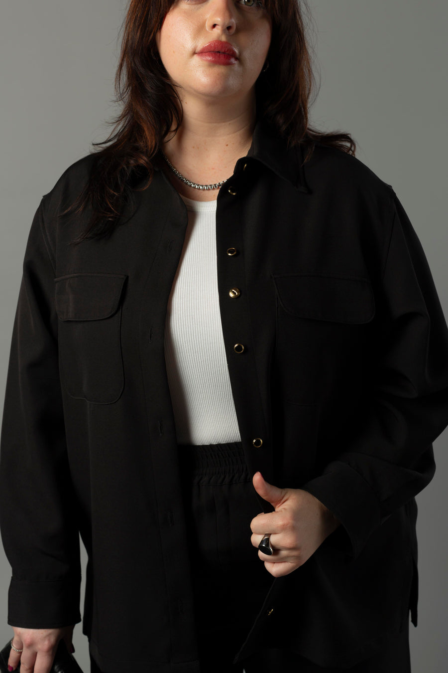 The Payton Shirt Jacket - Classic Black