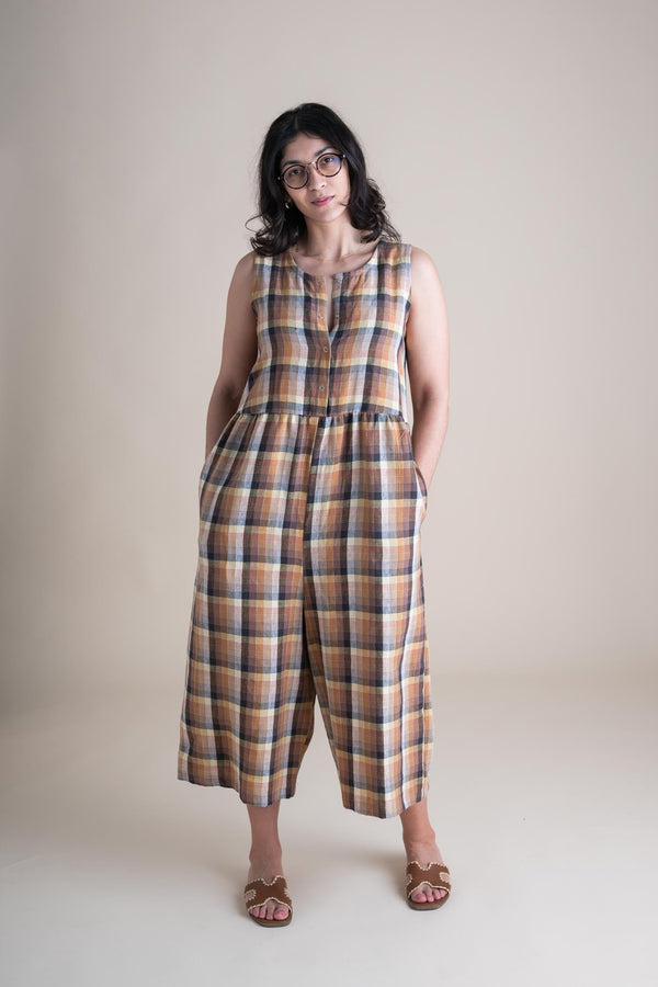 Conscious Clothing Backyard Jumpsuit in Sundew - plus size jumpsuit, back view