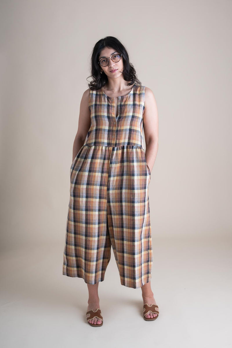 Conscious Clothing Backyard Jumpsuit in Sundew - plus size jumpsuit, back view
