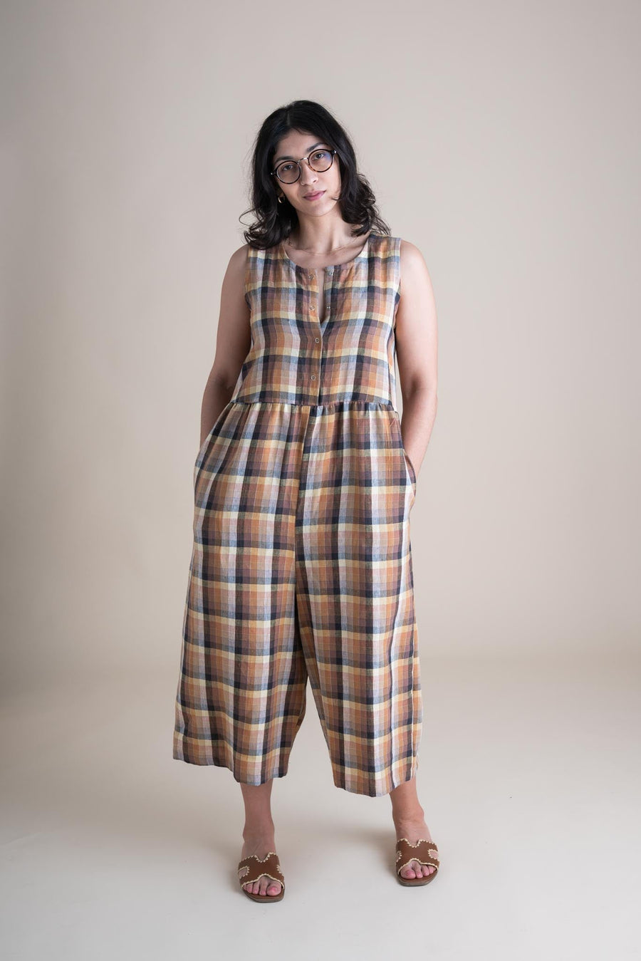 Conscious Clothing Backyard Jumpsuit in Sundew - plus size jumpsuit, back view