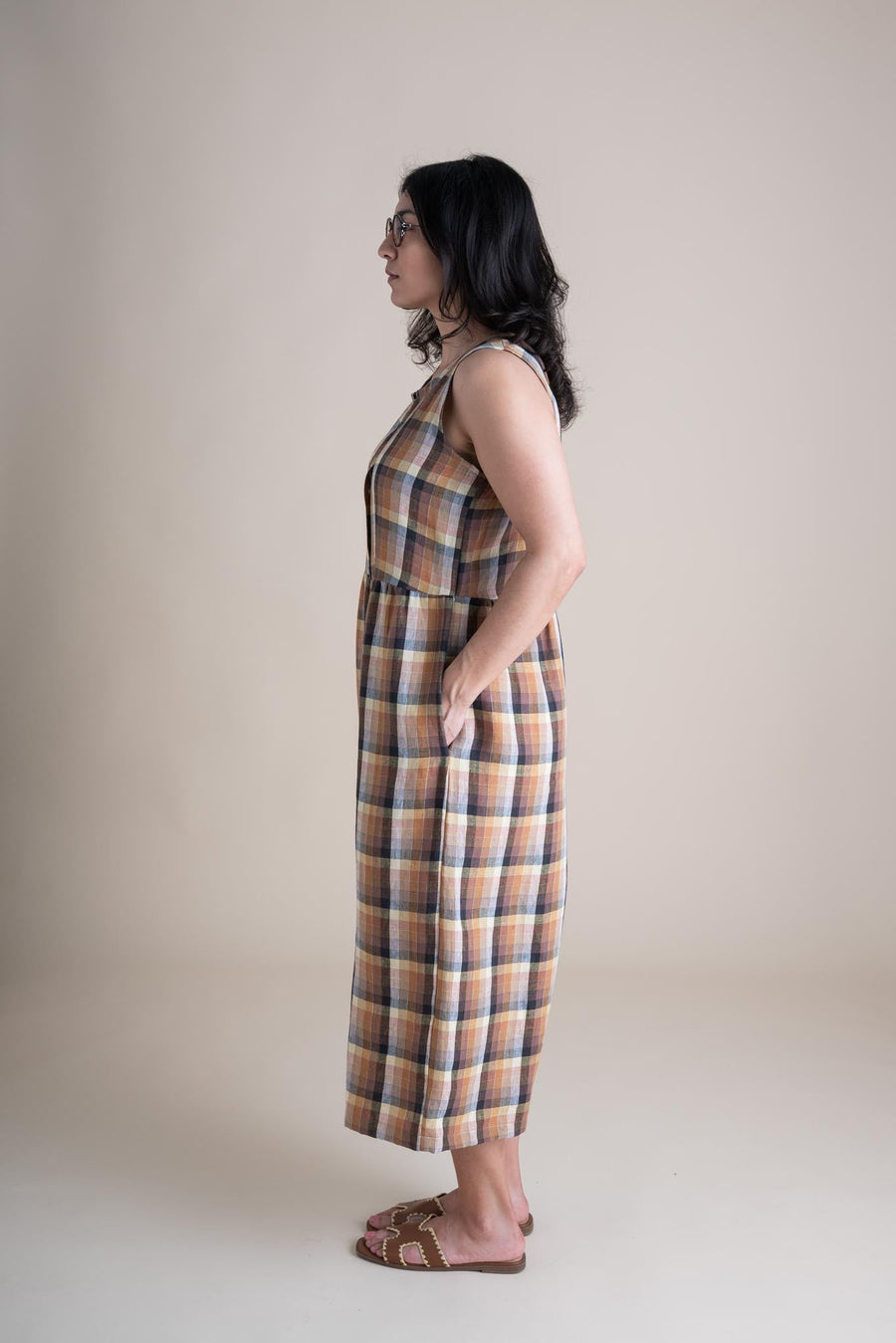 Conscious Clothing Backyard Jumpsuit in Sundew - plus size jumpsuit, back view