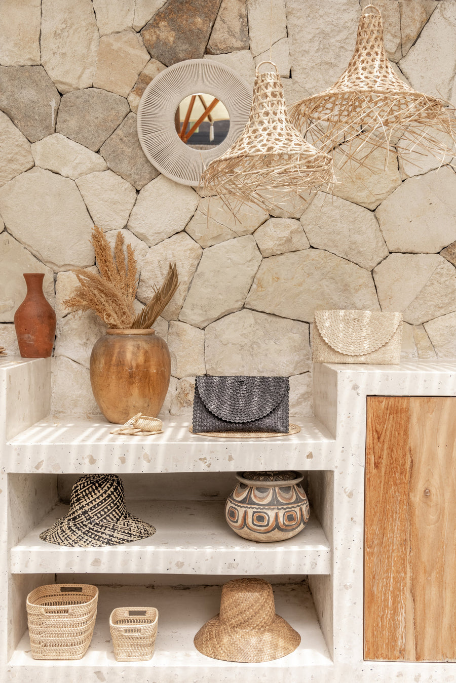 Village Thrive Rattan Clutch - clutch