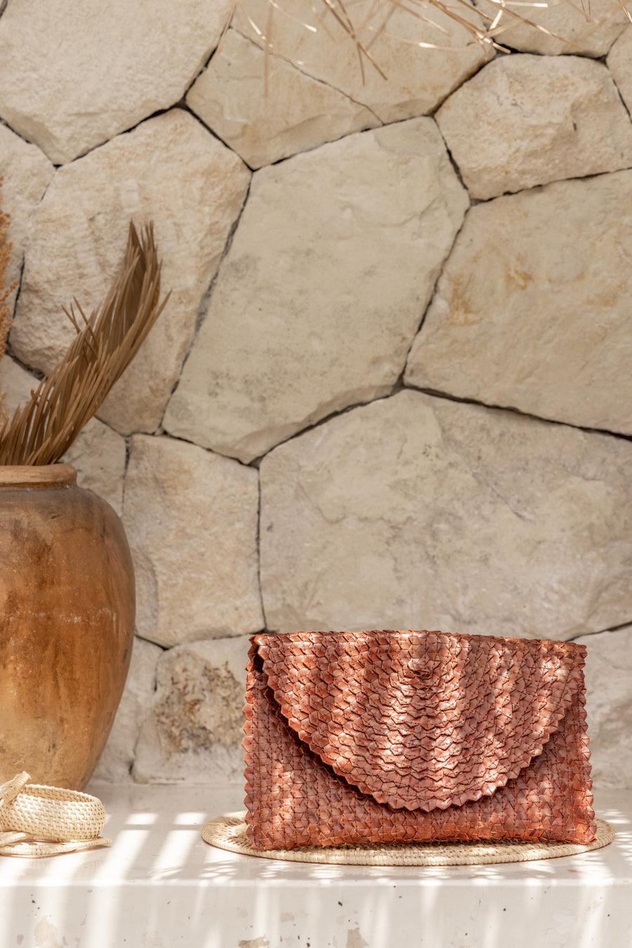 Village Thrive Rattan Clutch - clutch