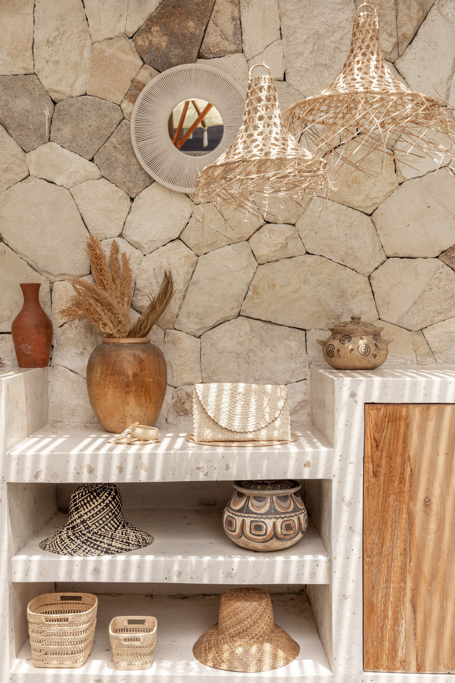 Village Thrive Rattan Clutch - clutch
