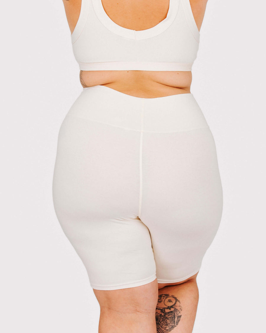 Thunderpants USA High Rise Bike Shorts Plain Vanilla - inclusive bike shorts, back view