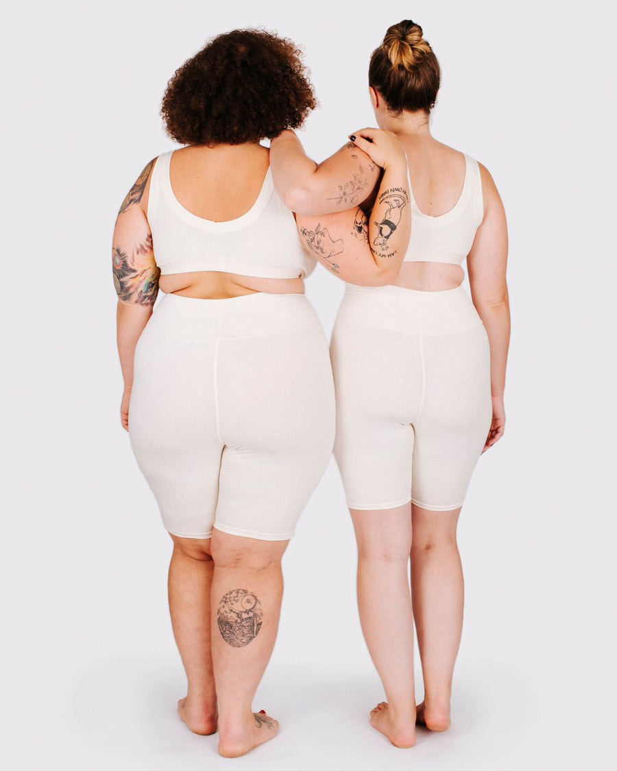 Thunderpants USA High Rise Bike Shorts Plain Vanilla - inclusive bike shorts, back view