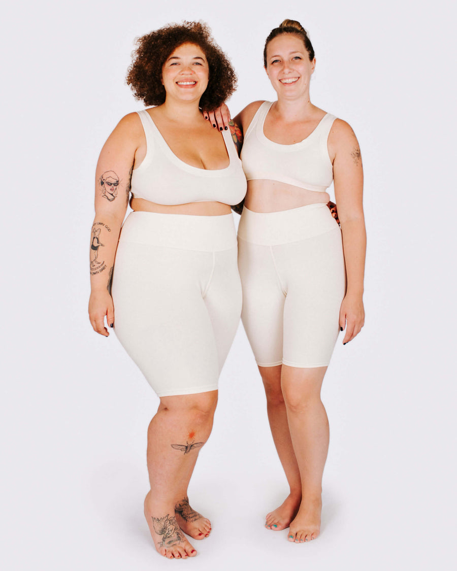 Thunderpants USA High Rise Bike Shorts Plain Vanilla - inclusive bike shorts, front view