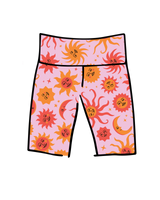 Thunderpants High Rise Bike Shorts Luna y Sol sun and moon print.