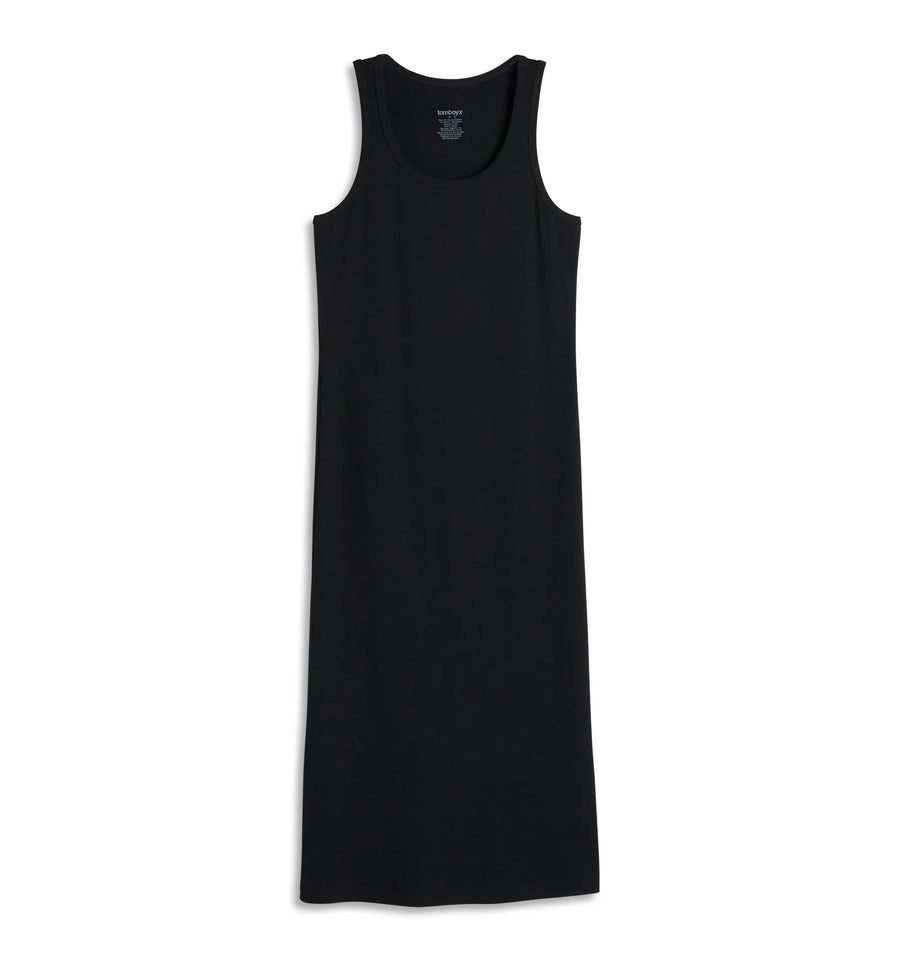 TomboyX Banboo Rib Sleeveless Mid Dress - inclusive underwear, product view