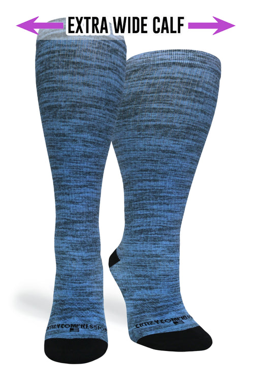Crazy Compression Blue Heather - (Standard & Extra Wide) - handcrafted accessory