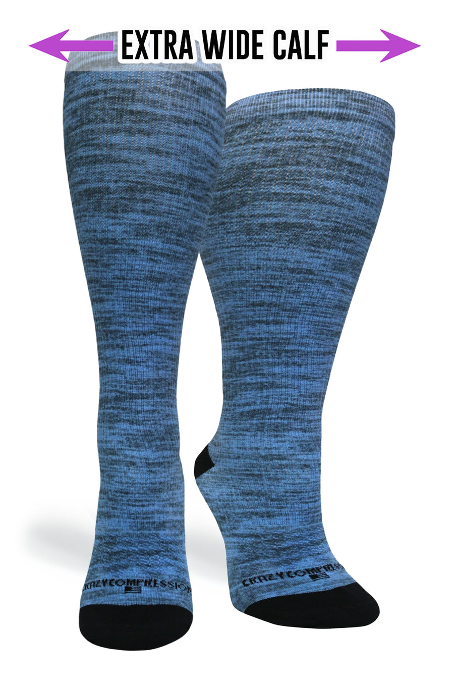 Crazy Compression Blue Heather - (Standard & Extra Wide) - handcrafted accessory
