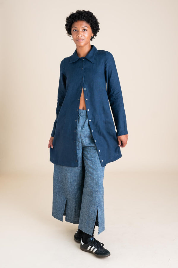 Conscious Clothing Highland Jacket in Navy - plus size garment, product view