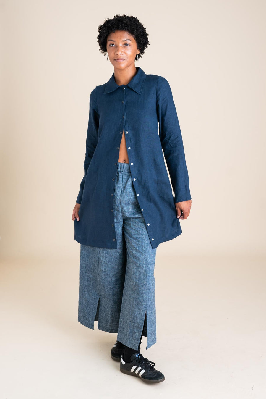 Conscious Clothing Highland Jacket in Navy - plus size garment, product view