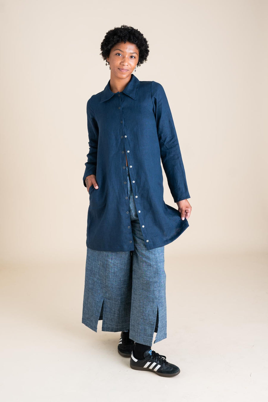 Conscious Clothing Highland Jacket in Navy - plus size garment, product view