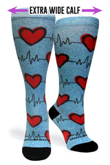 Crazy Compression Heart Station Blue - (Standard & Extra Wide) - handcrafted accessory