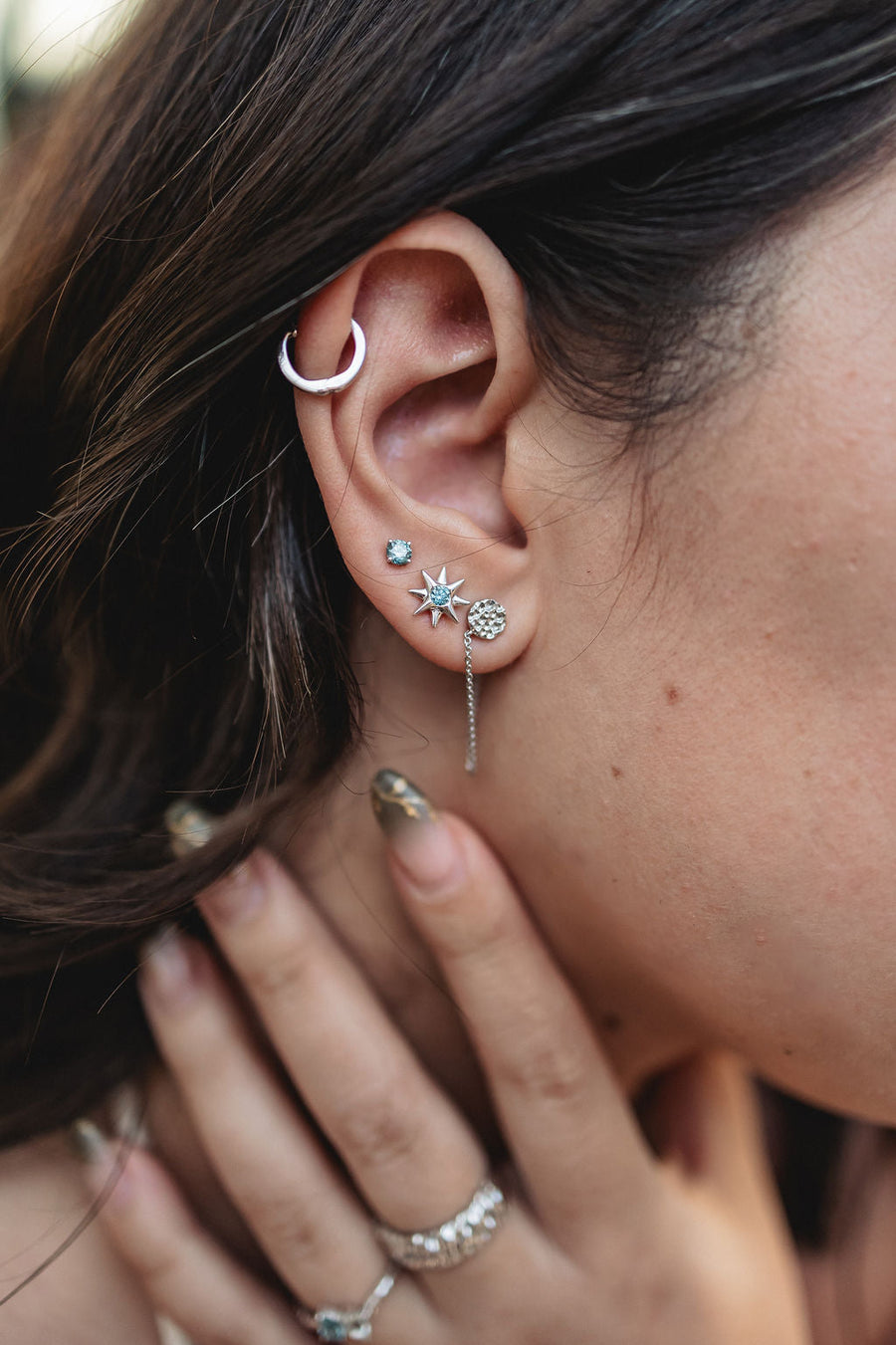 Chouette Designs Monteverde Chain Hoop Earring - handcrafted earrings