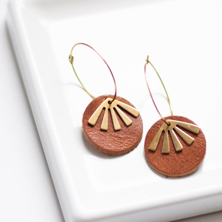 Sela Designs Cognac Oakleigh Earrings - handcrafted earrings