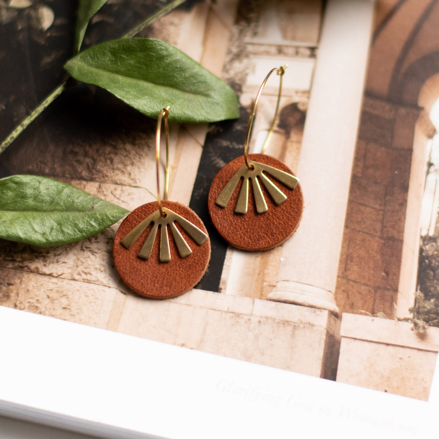 Sela Designs Cognac Oakleigh Earrings - handcrafted earrings
