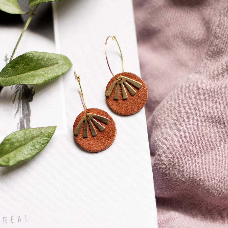 Sela Designs Cognac Oakleigh Earrings - handcrafted earrings