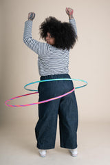 Conscious Clothing Crescent Moon Pants in Cone Denim - plus size pant, product view