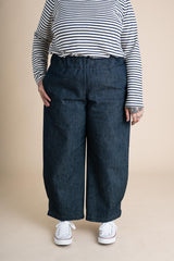 Conscious Clothing Crescent Moon Pants in Cone Denim - plus size pant, product view