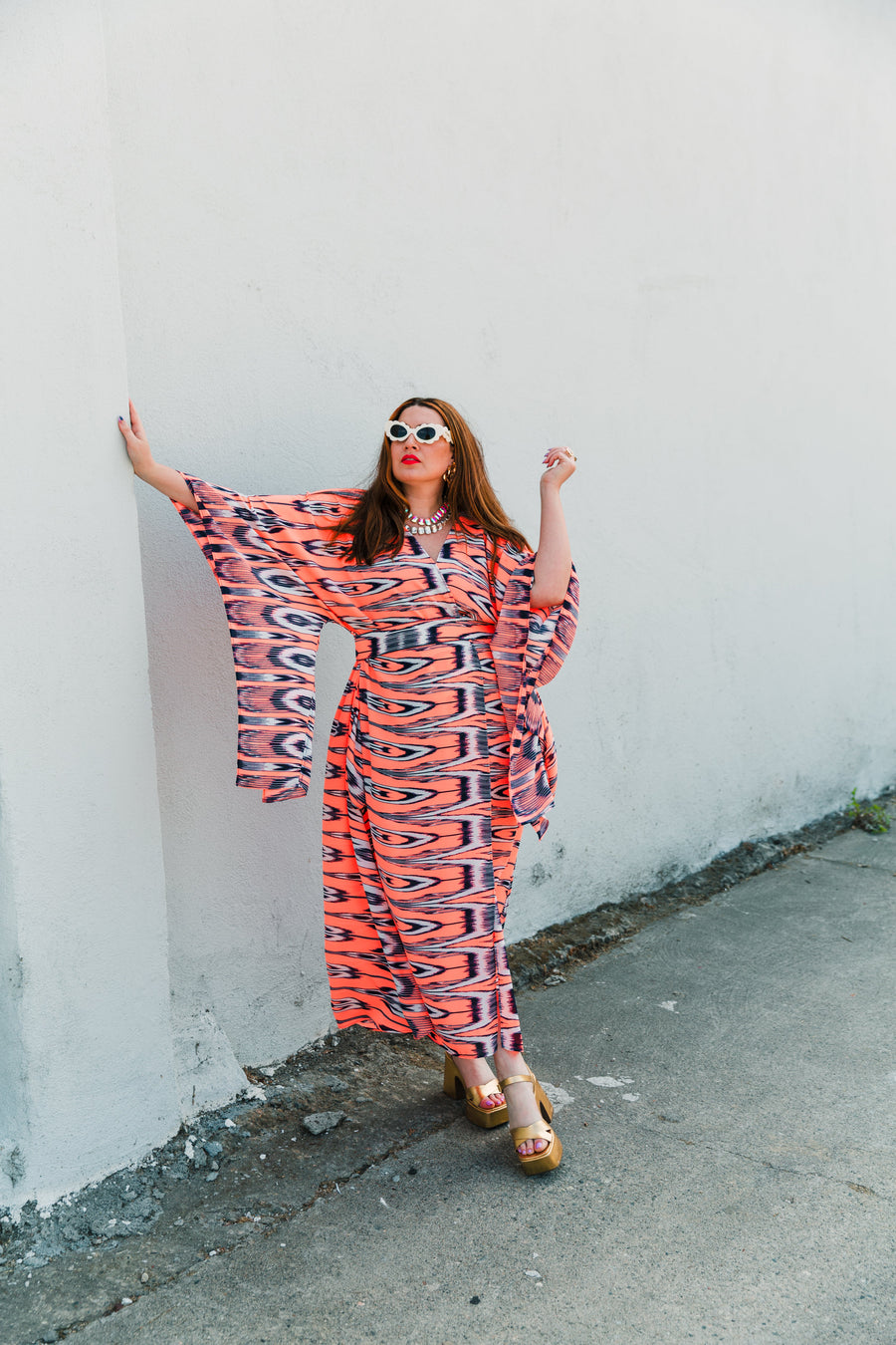 Bohémienne Kimono Robe in “Reactor Coral"