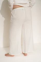 Be Idle The Linen Drawstring Pant - White - plus size pant, product view