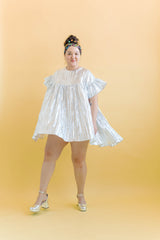 Nettle Studios Silver Metallic Mini Mushroom Dress - plus size mushroom dress, product view