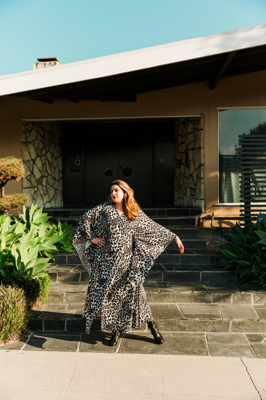 Bohémienne Kimono Robe in “Snow Leopard"