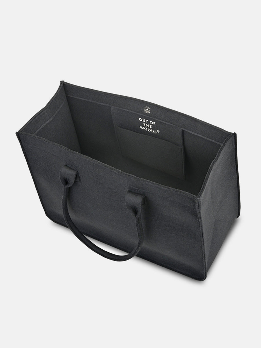 Out of the Woods Felt Shopper Tote - overhead view, premium designer bag