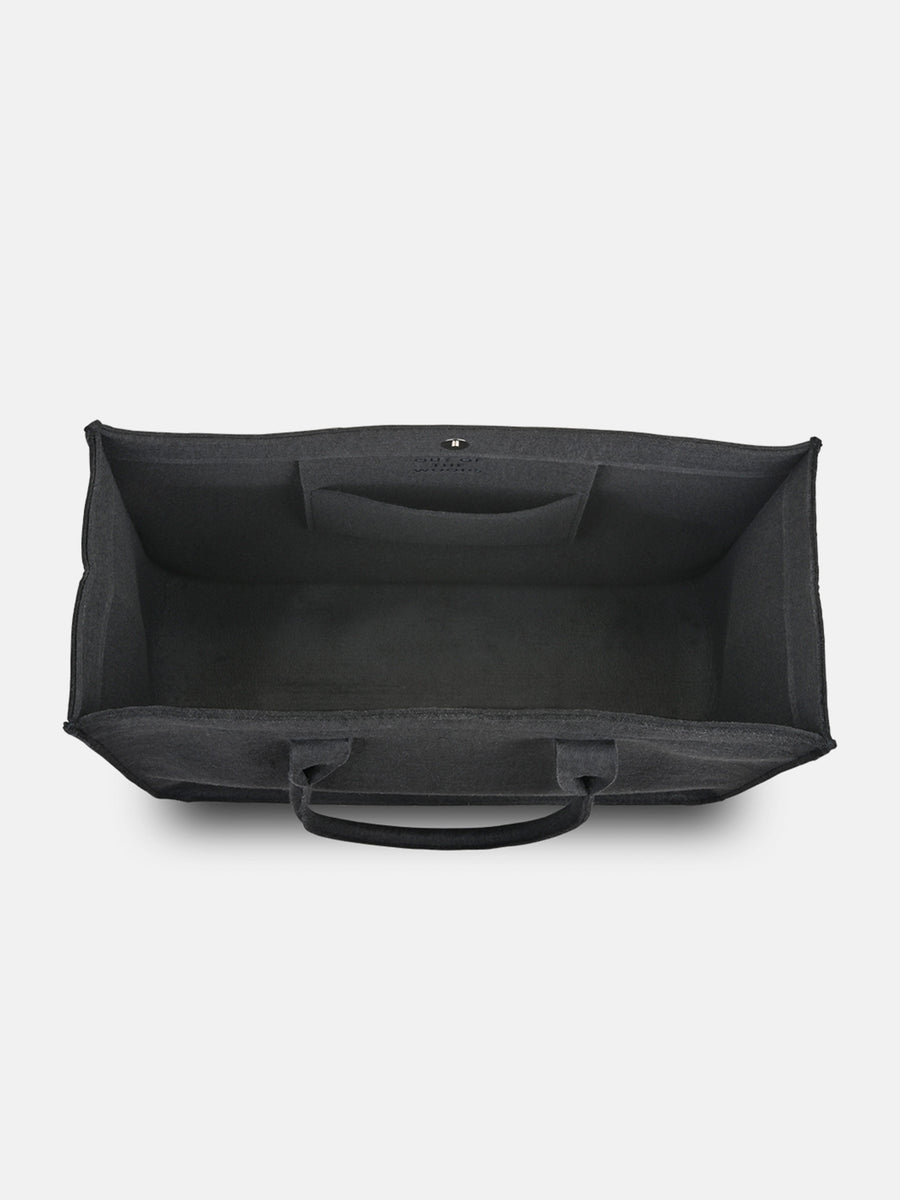 Out of the Woods Felt Shopper Tote - overhead view, premium designer bag