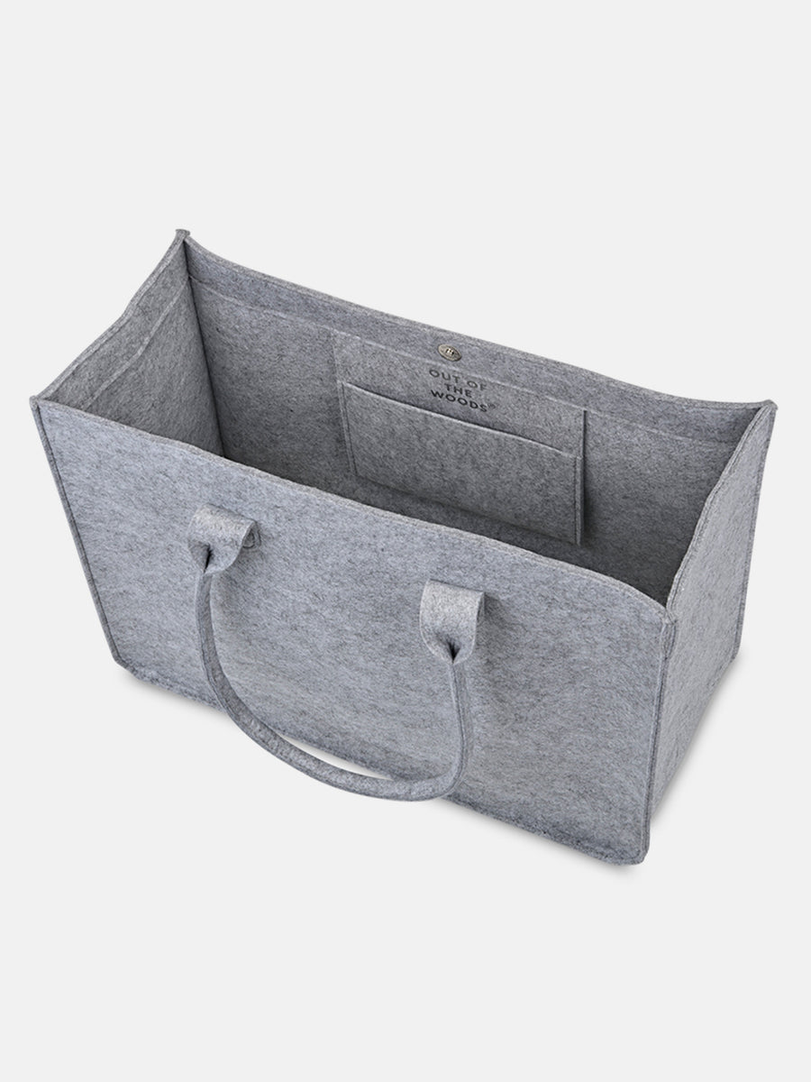 Out of the Woods Felt Shopper Tote - overhead view, premium designer bag