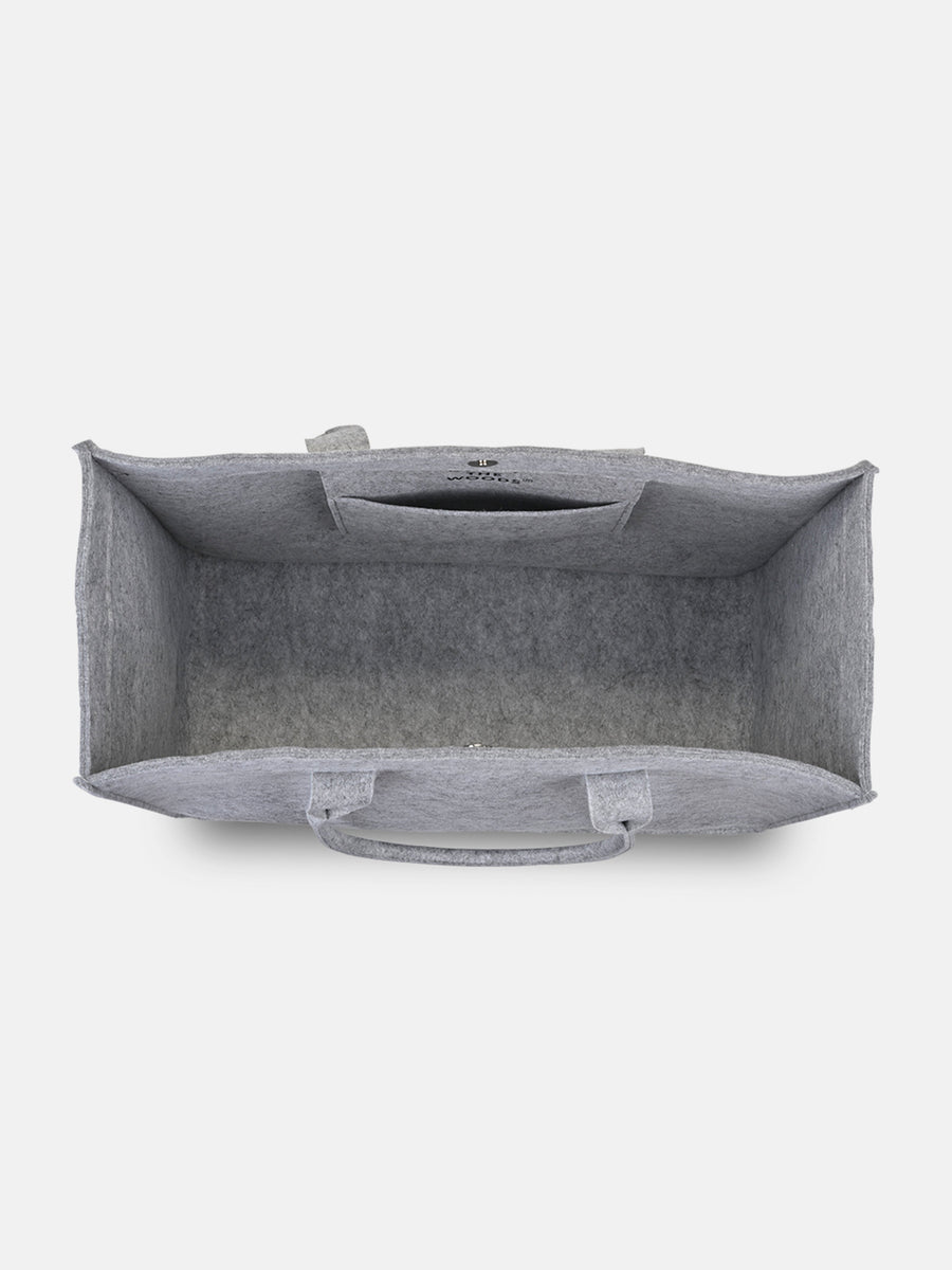 Out of the Woods Felt Shopper Tote - overhead view, premium designer bag