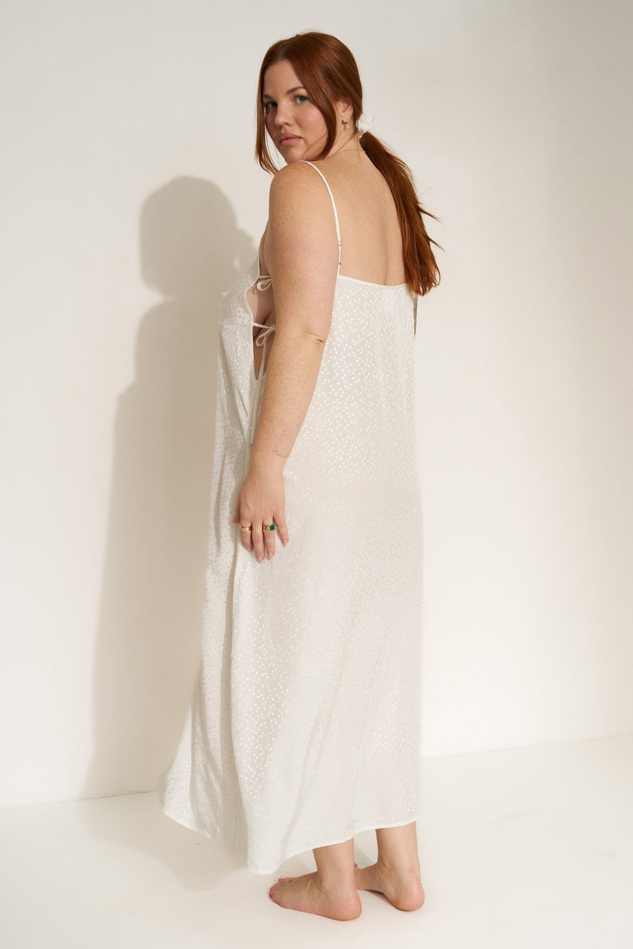 Be Idle The Flirty Maxi Slip - White - plus size garment, product view