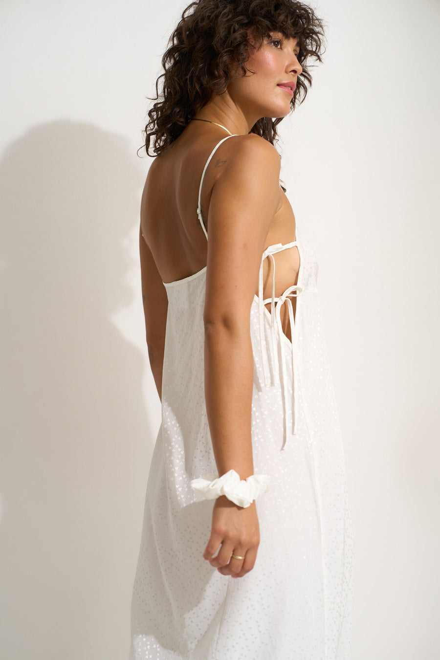 Be Idle The Flirty Maxi Slip - White - plus size garment, product view
