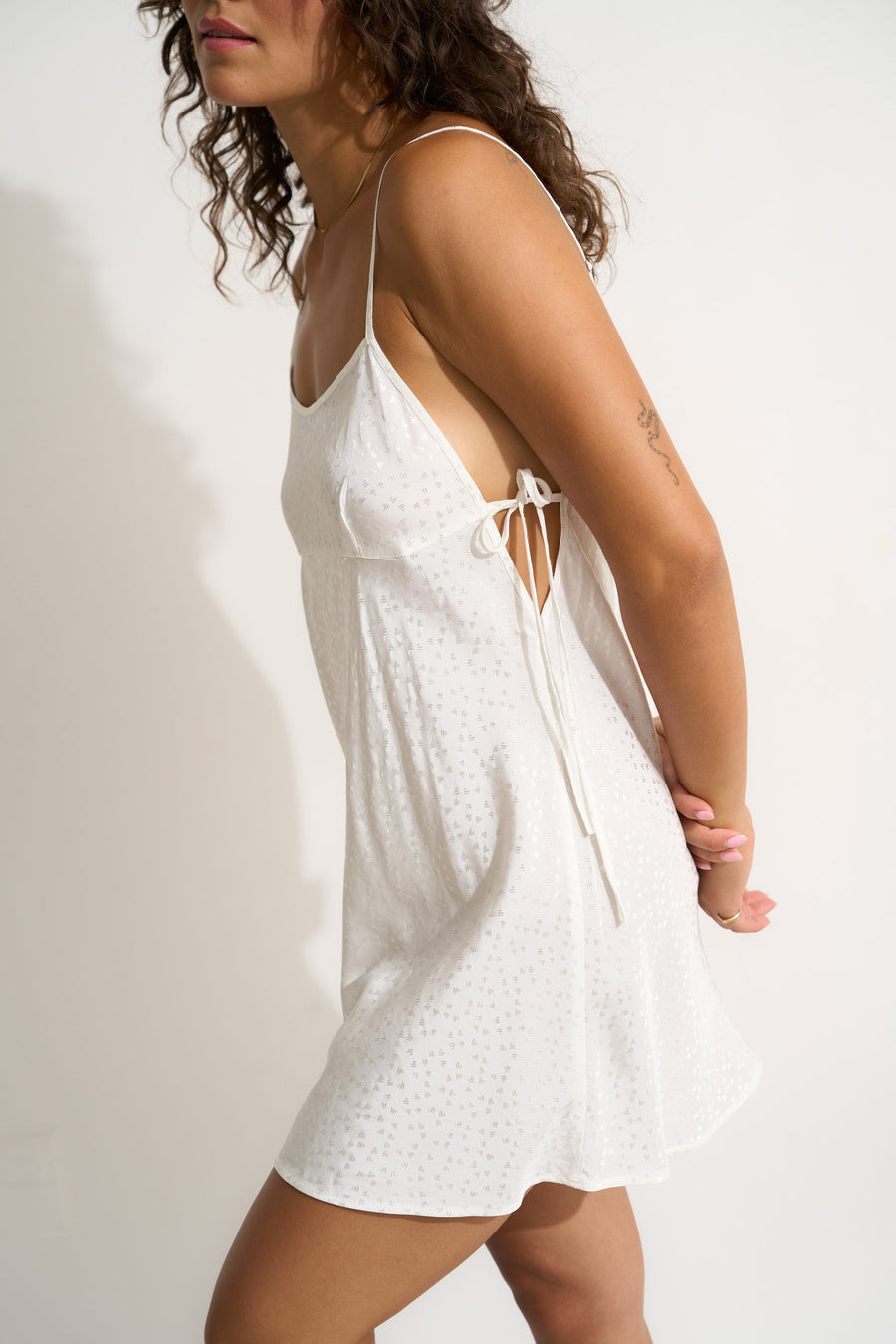 Be Idle The Flirty Slip - White - plus size garment, product view