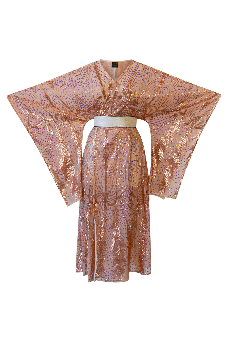 byVINNIK Runway Bohémienne Kimono Robe in “Stardust” (Rose Gold) - plus size garment, product view
