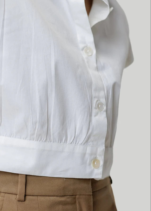 Oversized Crop Shirt | Off-white