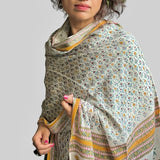 Fyoli Fyoli SANGANER Pashmina X Merino Block Printed Wrap - women's artisan accessory